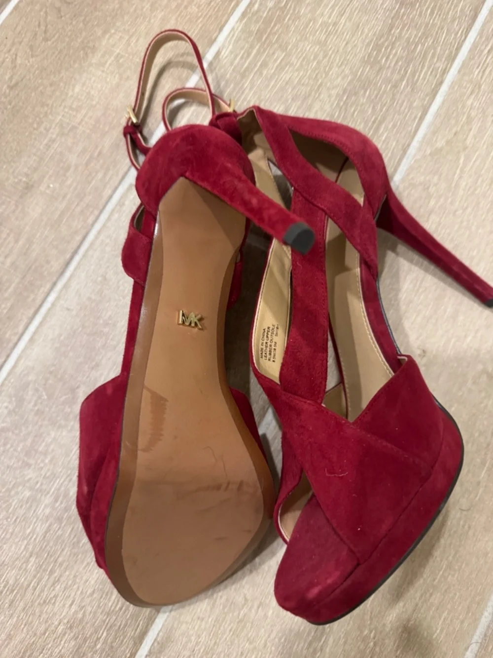 Michael Kors red suede heels